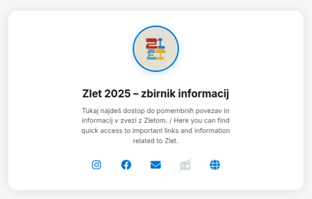 Zlet info page